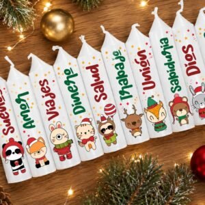 Paquete x 10 Velas motivo Navidad